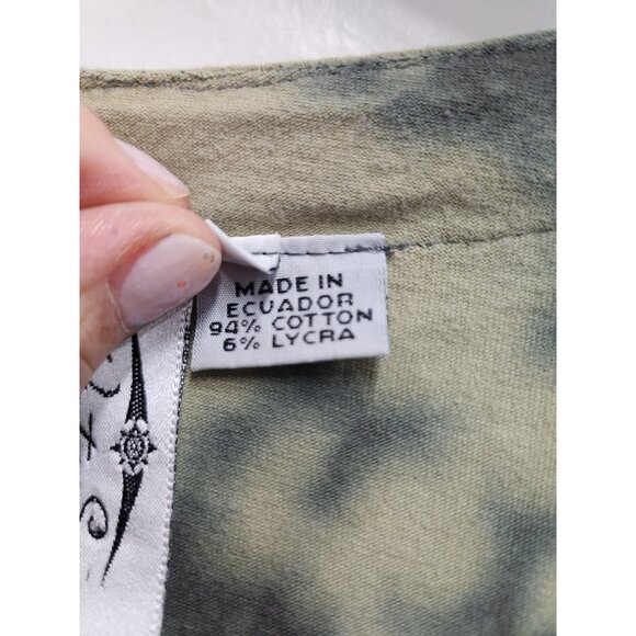 Winter Sun Womens Wearable Art Tunic Top Small Green Floral Asymmetrical Casual - Picture 5 of 9